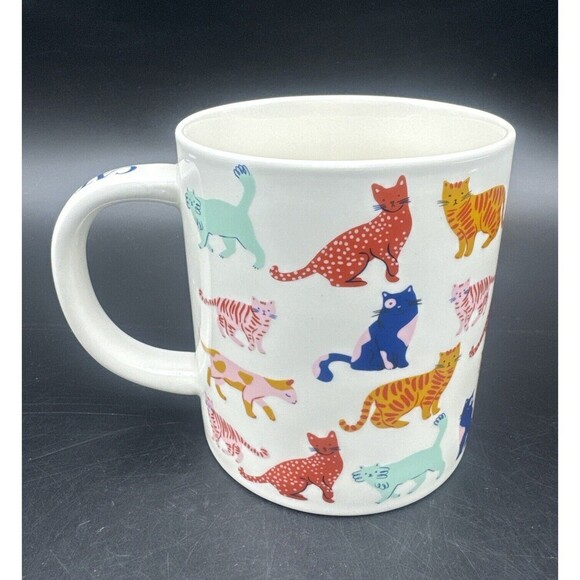 Parker Lane CAT PERSON Coffee Tea Mug Colorful CATS Stoneware Cup 16oz - Picture 3 of 6
